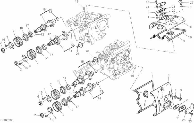 Tutte le parti per il Testata: Sistema Di Distribuzione del Ducati Monster 1200 25 2019